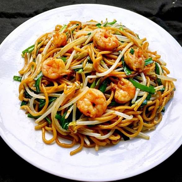 Nouilles sautées aux crevettes